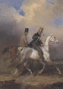 Franz Kruger Outing of Prince William of Prussia on Horse Back,Accompanied by the Artist (mk45) oil painting picture wholesale